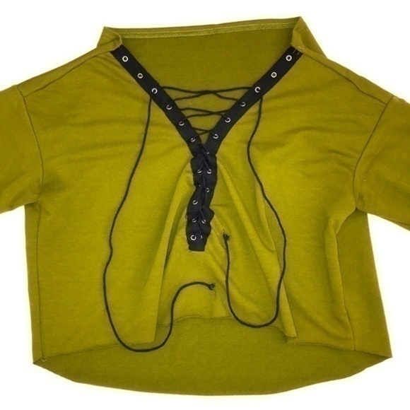 Olive Green Lace Up Skirt Set - Picture 2 of 10